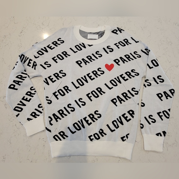 Zadig & Voltaire Paris is for Lovers 100% cotton black & white sweater size M - Picture 7 of 7